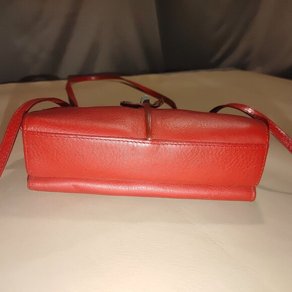 Brighton Retired Lipstick Red Leather Purse Crossbody Organizer Embellishment - Picture 11 of 16